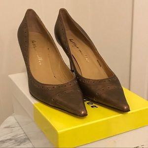 New Bettye Meuller bronze kitten heels pointed  10